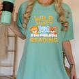 Wild About Reading Cute Animal Book Lover Kids Women's Comfort Colors T-Shirt Violet Wild About Reading Cute Animal Book Lover Kids Women's Comfort Colors T-Shirt Violet