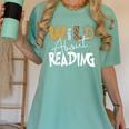 WILD ABOUT READING Reading Books Bookworm Library Day Women's Comfort Colors T-Shirt Violet