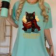 Wizard Cat Reading a Book While Crocheting Women's Comfort Colors T-Shirt Violet