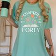 Women's 1986 Chapter Forty 40th Birthday Wildflower Book 40 Year Old Women's Comfort Colors T-Shirt Violet Women's 1986 Chapter Forty 40th Birthday Wildflower Book 40 Year Old Women's Comfort Colors T-Shirt Violet