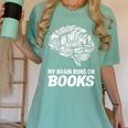 Women's My Brain Runs On Books Reading Bookworm Men Women Women's Comfort Colors T-Shirt Violet