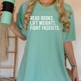 Women's Read Books Lift Weights Fight Fascists Reading Activism Women's Comfort Colors T-Shirt Violet Women's Read Books Lift Weights Fight Fascists Reading Activism Women's Comfort Colors T-Shirt Violet