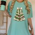 Xmas Tree Books Merry Christmas Coquette Bow Teacher Holiday Women's Comfort Colors T-Shirt Violet Xmas Tree Books Merry Christmas Coquette Bow Teacher Holiday Women's Comfort Colors T-Shirt Violet