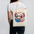 Adorable Book Lover Axolotl With Reading Glasses Cute Canvas Tote Bag