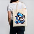 Adorable Book Lover Blue Jay With Reading Glasses Cute Raglan Baseball Tee Canvas Tote Bag