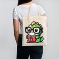 Adorable Book Lover Iguana With Reading Glasses Cute Canvas Tote Bag