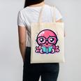 Adorable Book Lover Octopus With Reading Glasses Cute Canvas Tote Bag