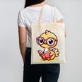 Adorable Book Lover Ostrich With Reading Glasses Cute Canvas Tote Bag Adorable Book Lover Ostrich With Reading Glasses Cute Canvas Tote Bag
