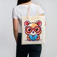 Adorable Book Lover Quokka With Reading Glasses Cute Canvas Tote Bag