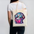 Adorable Book Lover Robot With Reading Glasses Cute Canvas Tote Bag
