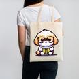 Adorable Book Lover Shih Tzu With Reading Glasses Cute Canvas Tote Bag