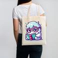 Adorable Book Lover Yeti With Reading Glasses Cute Canvas Tote Bag