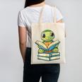 Adorable Turtle Reading Books Canvas Tote Bag