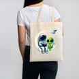 Astronaut Reading Book To Alien Shirt Moon Space Lover Kids Canvas Tote Bag Astronaut Reading Book To Alien Shirt Moon Space Lover Kids Canvas Tote Bag