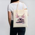 Axolotl Books Readsalotl Reading Bookworm Kawaii Axolotl Canvas Tote Bag