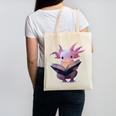 Axolotl Bookworm Reading Book Kawaii Graphic Canvas Tote Bag
