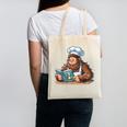 Bigfoot Reading a Cookbook Canvas Tote Bag