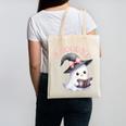 Boo Ghost Books Coquette Bow Halloween Women School Teacher Canvas Tote Bag
