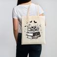 Boo Skeleton Skull Books Halloween Women School Teacher Kid Canvas Tote Bag