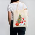 Book Christmas Tree Bookworm Gingerbread Man Snowman Reading Canvas Tote Bag