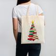 Book Christmas Tree Book Lover Teacher Librarian Canvas Tote Bag