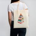 Book Christmas Tree Book Lover Teacher Librarian Men Women Canvas Tote Bag