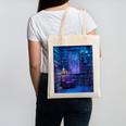 Book Library Bookshelf Armchair Window Pattern Print Canvas Tote Bag