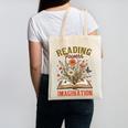 Book Lover Reading Bookish Floral Reading Powers Imagination Canvas Tote Bag