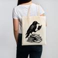 Book Raven Vintage Dark Academia Literature Reading Canvas Tote Bag Book Raven Vintage Dark Academia Literature Reading Canvas Tote Bag