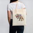 Book Reading Dinosaur T-Rex Dino Bookworm Canvas Tote Bag