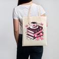 All Booked For Valentine's Teacher Coquette Bow Coffee Book Canvas Tote Bag