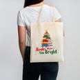 Books Make You Bright Christmas Librarian Book Lover Canvas Tote Bag