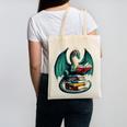 Books Dragon Reading Book Lover Canvas Tote Bag
