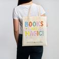 Books Are Magic Whimsical Retro Bookworm Canvas Tote Bag Books Are Magic Whimsical Retro Bookworm Canvas Tote Bag