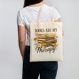 Books Are My Therapy Vintage Book Lover Daisy Art Canvas Tote Bag