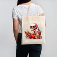 I Like My Books Spicy And My Coffee Icy Skeleton Canvas Tote Bag