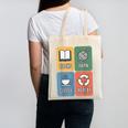 Books Yarn Coffee Repeat Crocheting Canvas Tote Bag