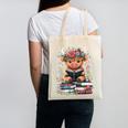 Bookworm Cute Baby Highland Cow Reading Book Canvas Tote Bag