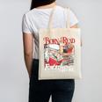 Born To Read Forced To Work Santa Christmas Book Lover Retro Canvas Tote Bag