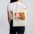 Capybara Axolotl Kawaii Kids Anime Book Lover Reading Canvas Tote Bag Capybara Axolotl Kawaii Kids Anime Book Lover Reading Canvas Tote Bag