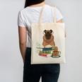 Capybara Glasses Reading Books Capybara Nerd Bookworm Canvas Tote Bag