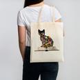 Cat Book Flowers Canvas Tote Bag