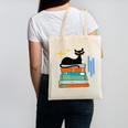 Cat And Books Retro Midcentury Mid Century Aesthetic Canvas Tote Bag Cat And Books Retro Midcentury Mid Century Aesthetic Canvas Tote Bag