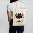 Cat On Open Book Mushrooms Ferns Dark Academia Canvas Tote Bag Cat On Open Book Mushrooms Ferns Dark Academia Canvas Tote Bag