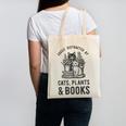 Cats Plants And Books Shirt Plant Lover Gardening Canvas Tote Bag