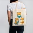 Cats Reading Book Lover Reading Bookworm Reader Canvas Tote Bag