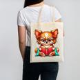Chihuahua Reading a Book Dog Canvas Tote Bag