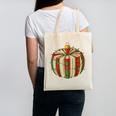 Christmas Book Ornament Lights Holiday Reading Lover Teacher Canvas Tote Bag