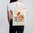 Christmas Gingerbread Man Reading Book Snowflake Teacher Canvas Tote Bag