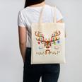 Christmas Librarian Reindeer Matching Family Book Lover Xmas Canvas Tote Bag